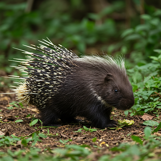 Istrice dalla coda a spazzola africano