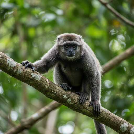 Scimmia lanosa grigia