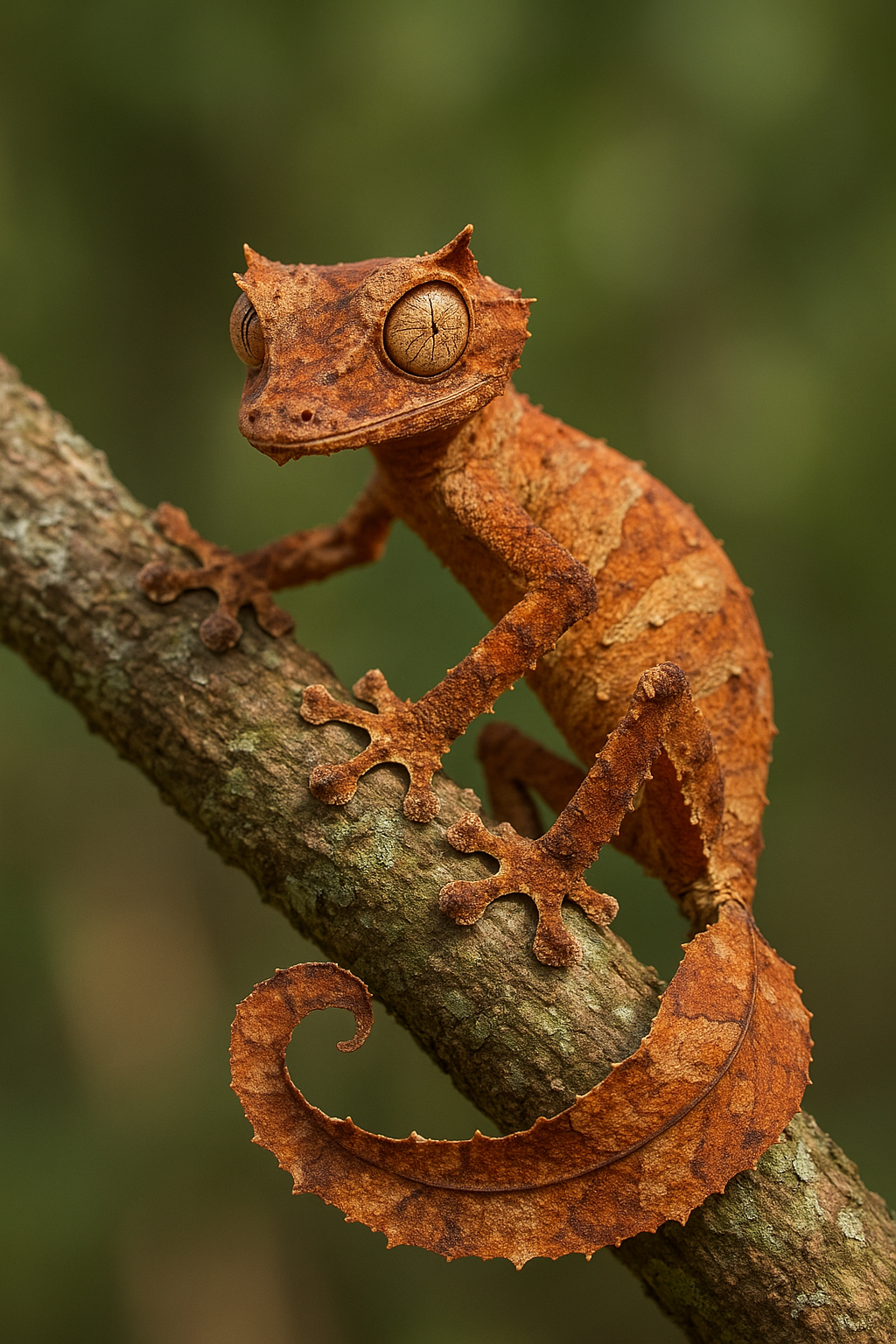 Geco satanico dalla coda a foglia