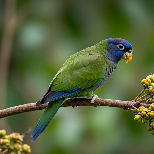 Pappagallo pionus dalle ali blu