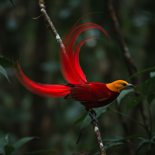 Uccello del Paradiso Rosso